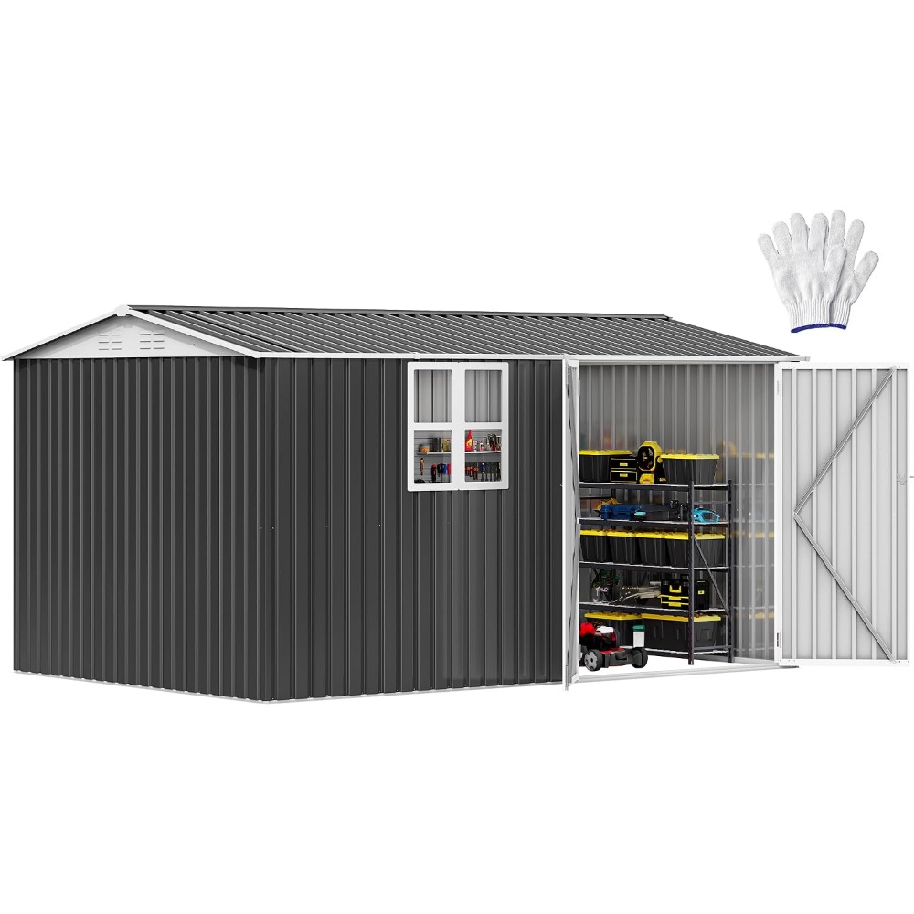 Gardening Tools Best - Best Selling 12x8ft Outdoor Metal Storage