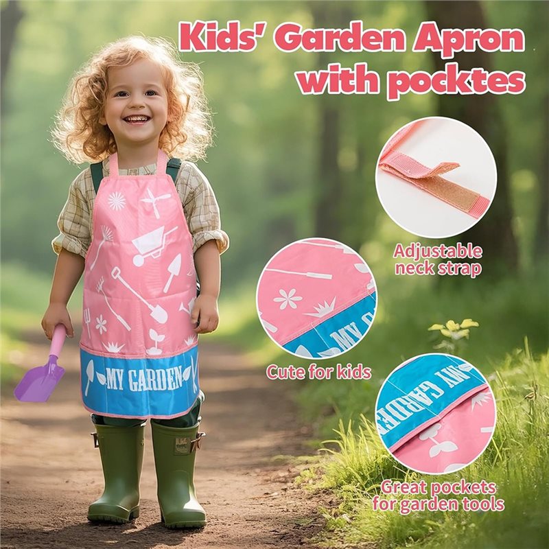 Gardening Tools Kit For Kids - Superior-Kids Pink Gardening Tools Set With