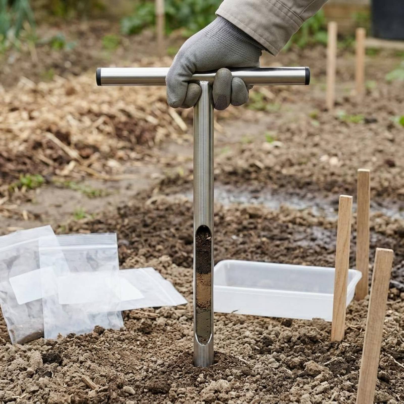 Gardening Tools Long Handle - Stainless Steel Soil Sampler Easy to