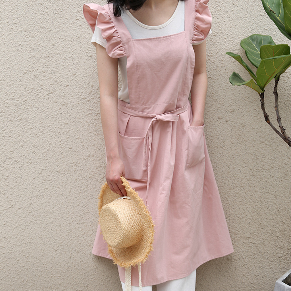 Gardening Tools For Women - Washed Cotton Linen Retro Kitchen Aprons