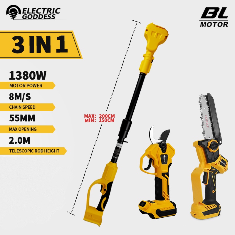 Gardening Tools Basic - Brushless 6 Inch Electric Chainsaw Telescoping