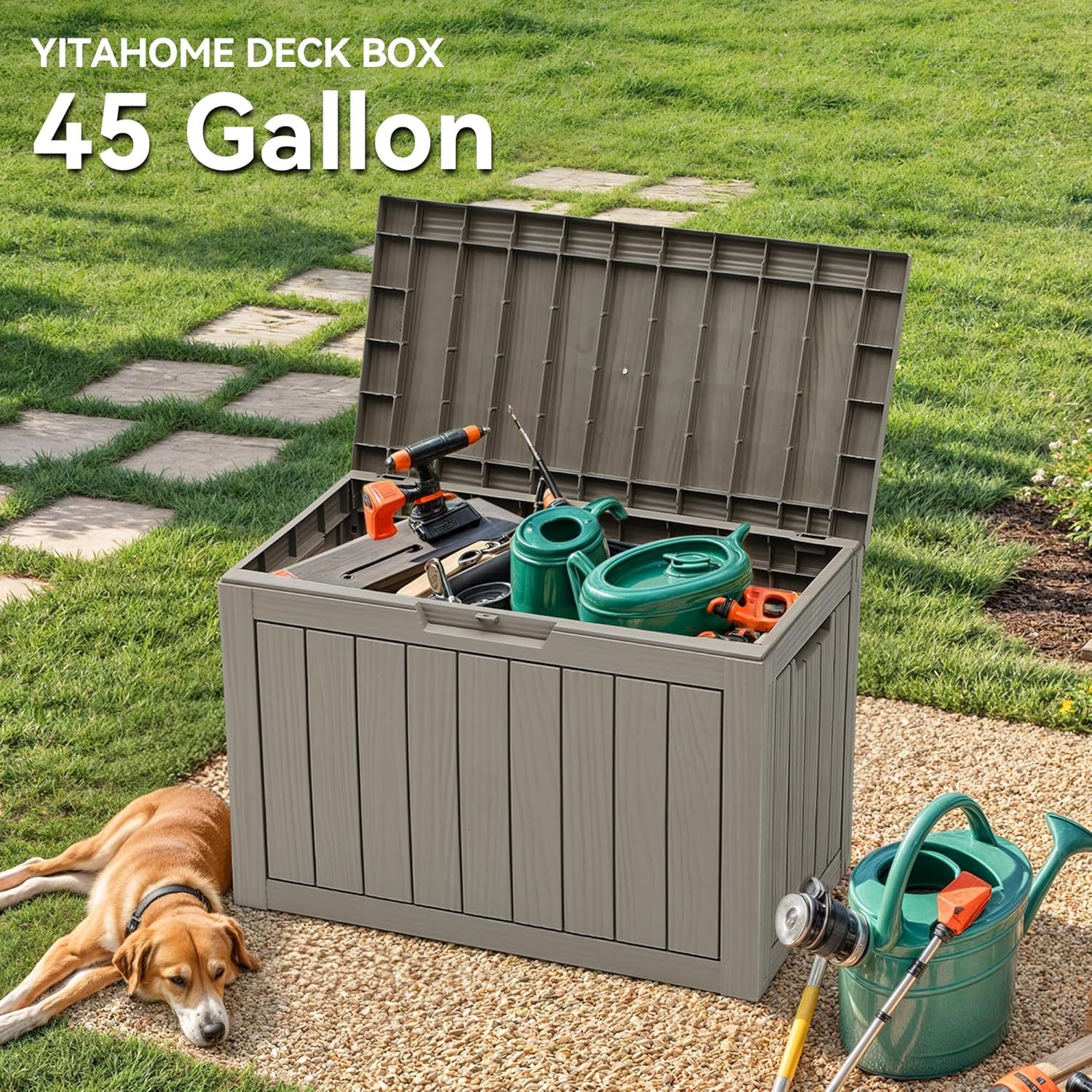 45 Gallon Deck Box, Outdoor St - Gardening Tools Images review and price
