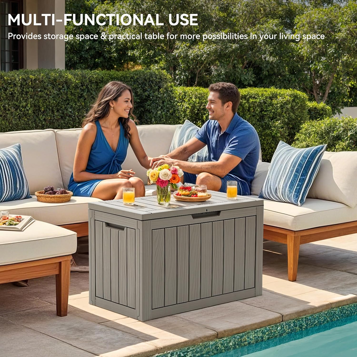 45 Gallon Deck Box, Outdoor St - Gardening Tools Images review and price