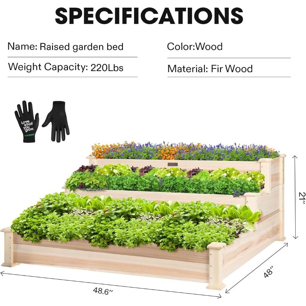 3-Tier Raised Garden Bed Outdo - Gardening Tools Images review and price