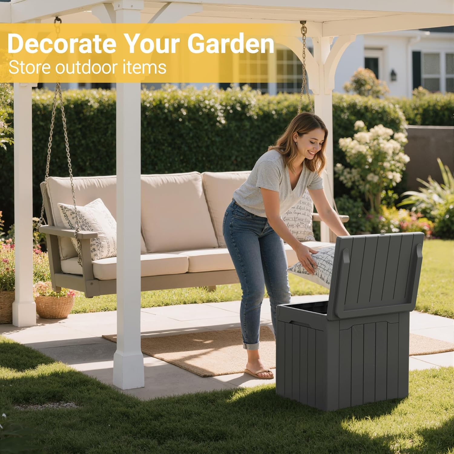 31 Gallon Outdoor Storage Box  - Gardening Tools Images review and price