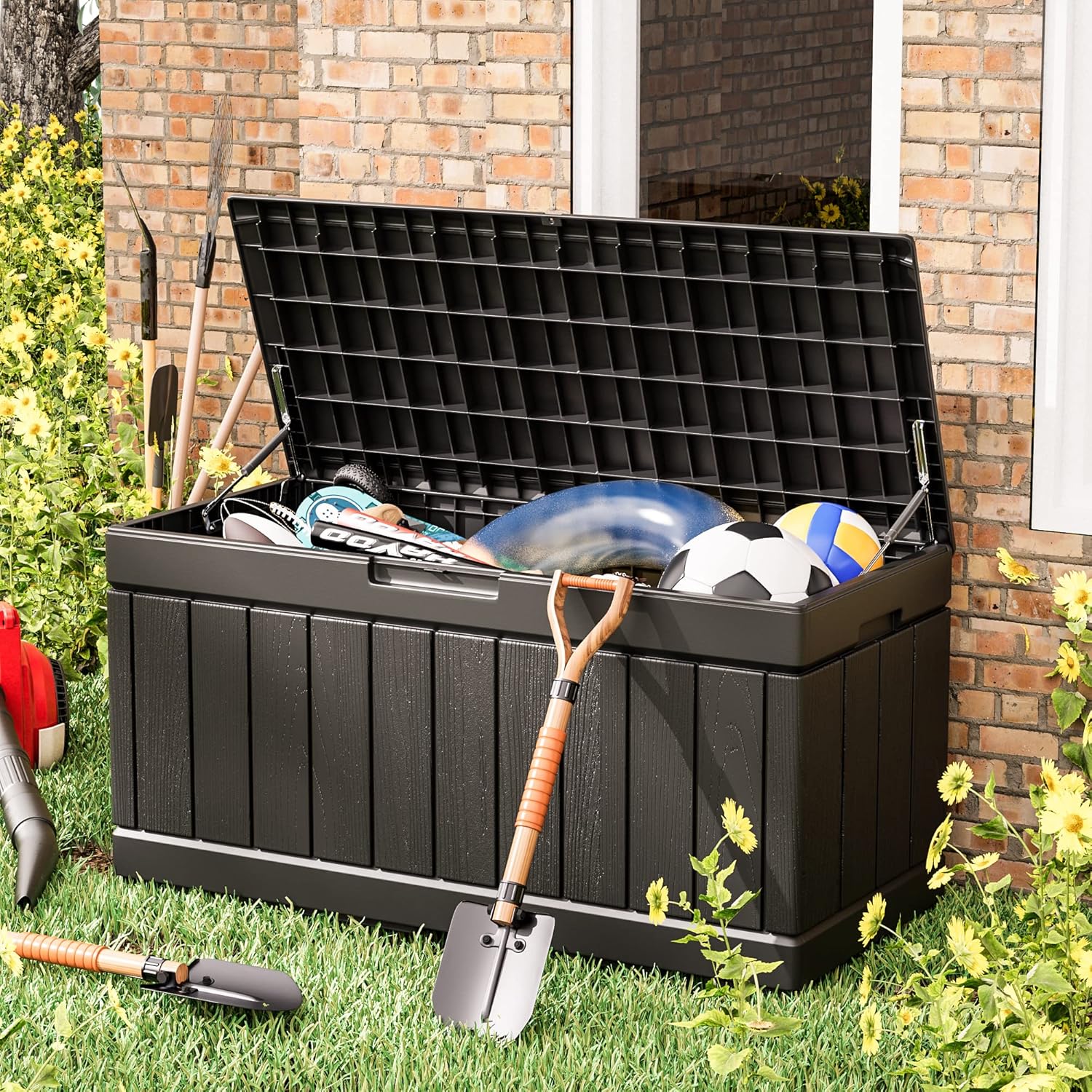 82 Gallon Resin Deck Box Outdo - Gardening Tools Images review and price