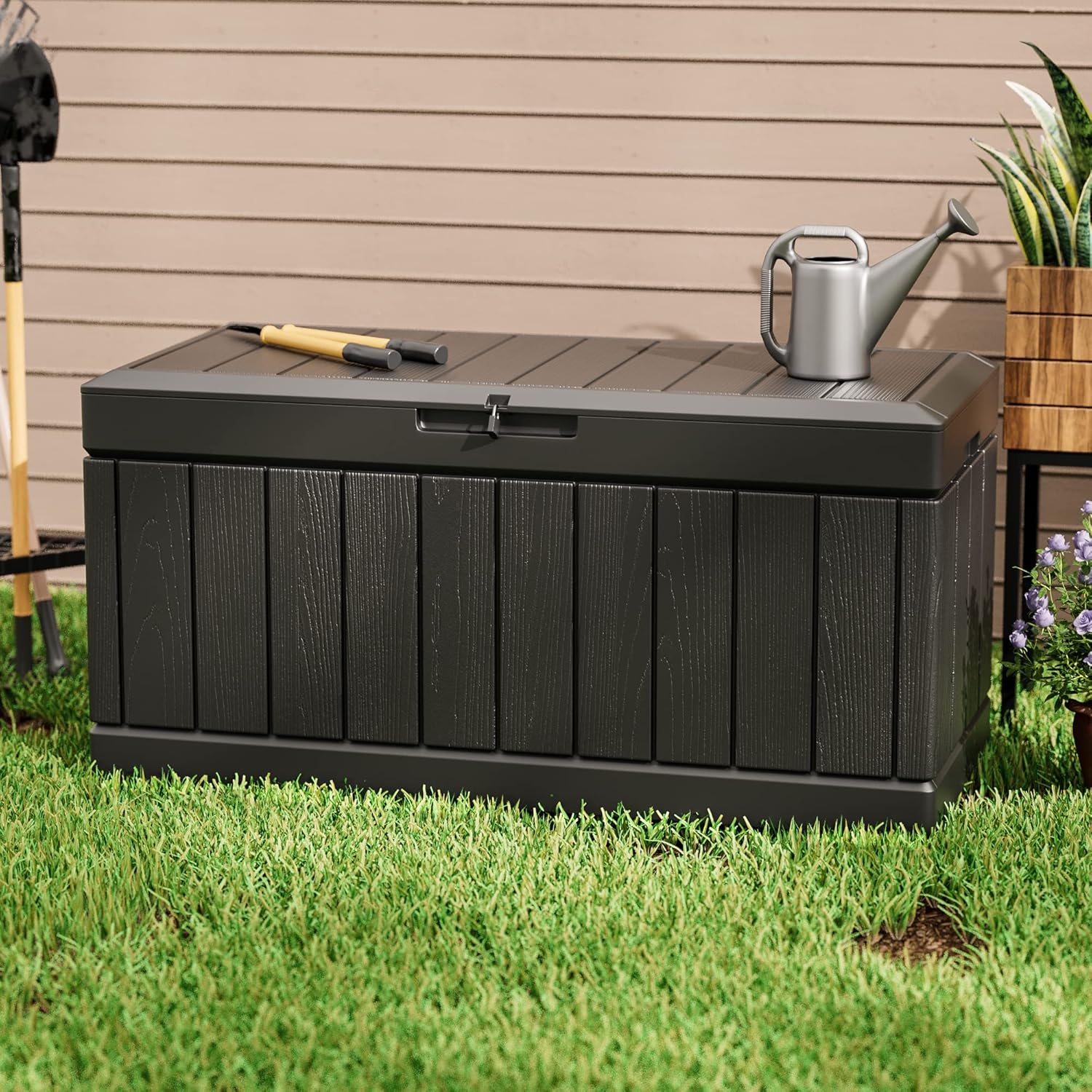 82 Gallon Resin Deck Box Outdo - Gardening Tools Images review and price